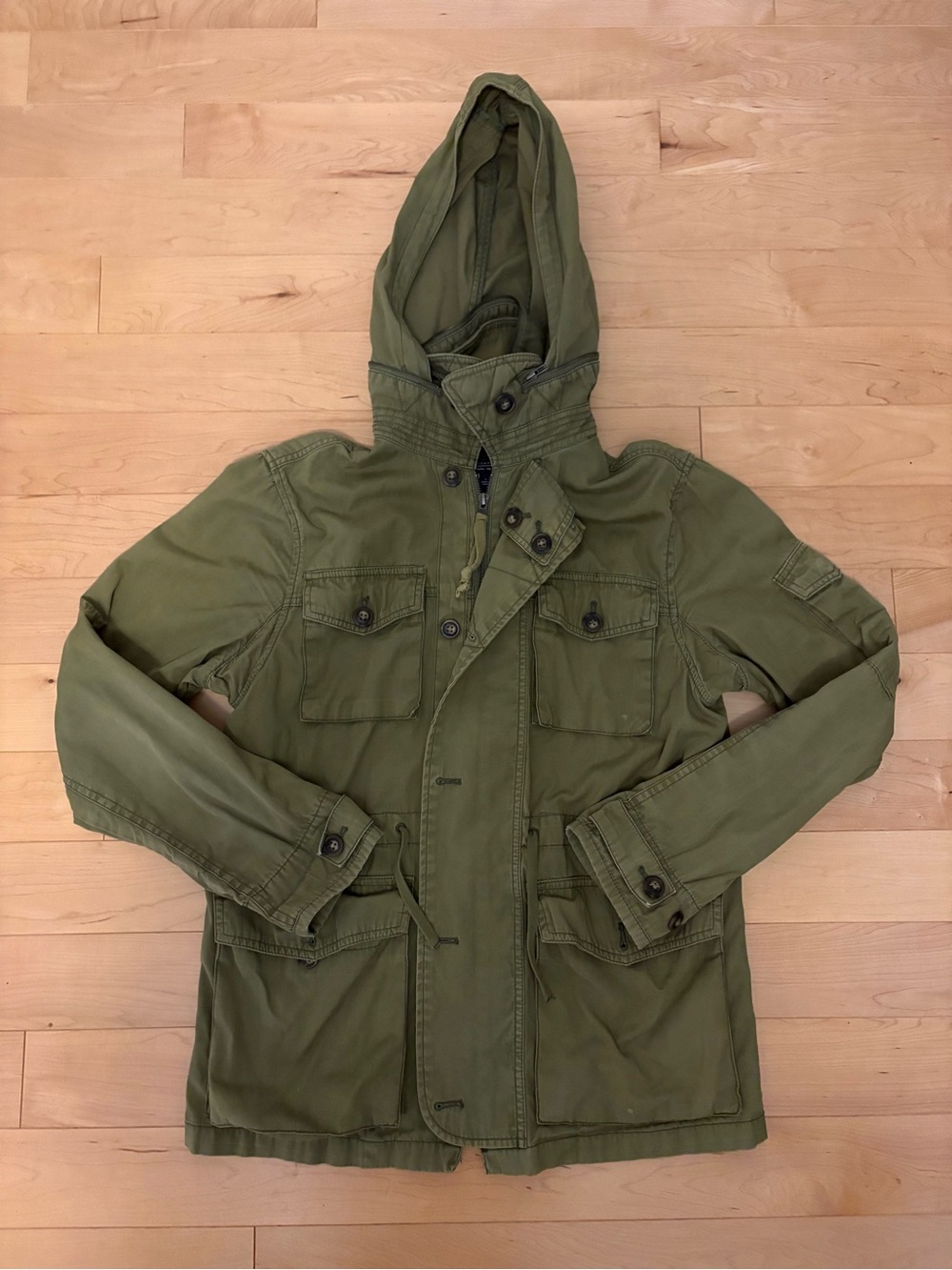 J. Crew Olive Green Hooded Field Mechanic Utility Jacket